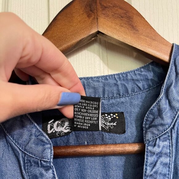 Authentic Brand Womens Blue 100% Tencel Drawstring Waist Roll Tab Dress Medium - Picture 6 of 7